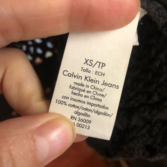 Calvin KLEIN Dark Grey Open Knit‎ Sleeveless Cardigan Vest Sz XS - Picture 6 of 7